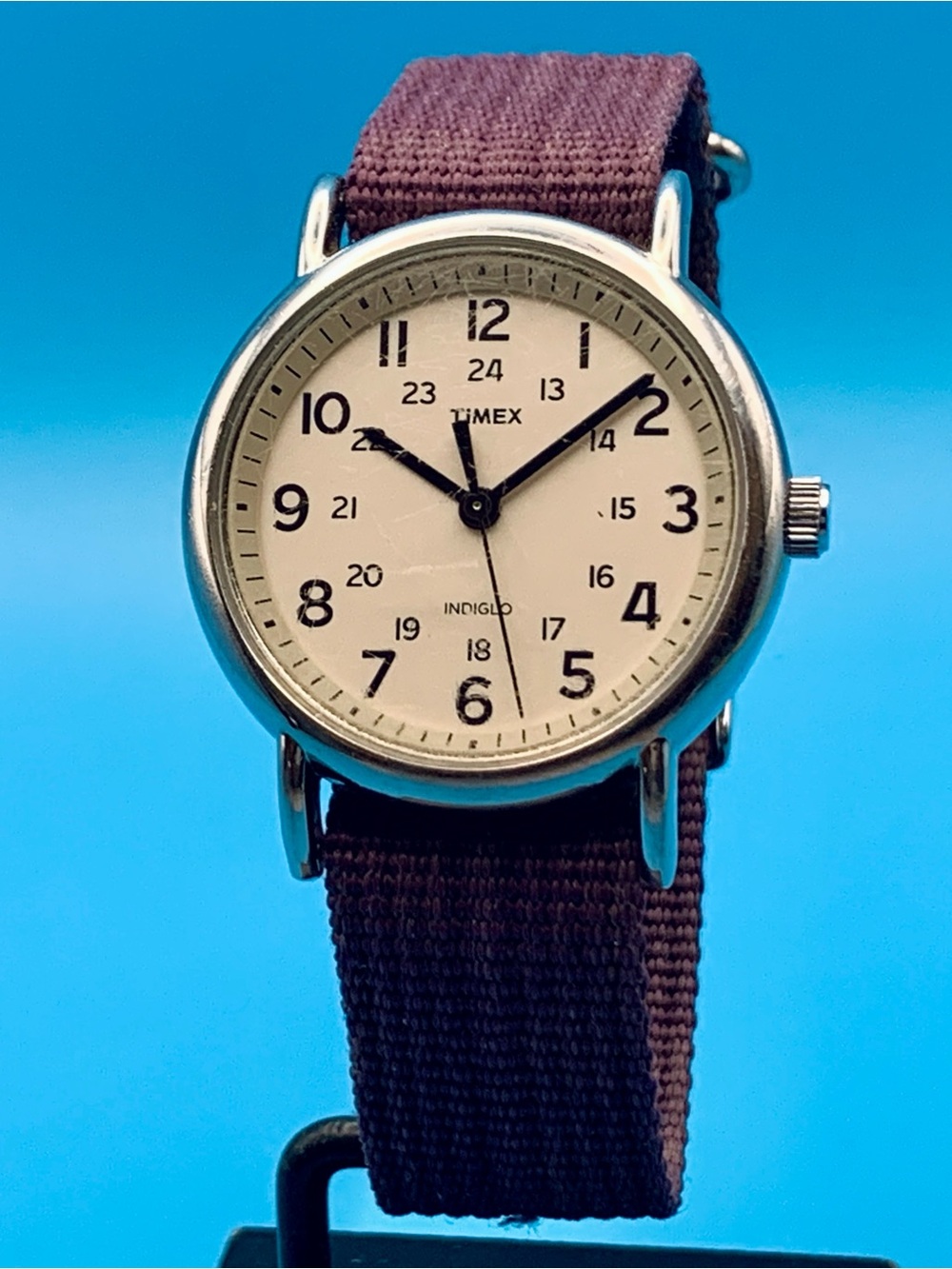 TIMEX WEEKENDER 2011 Men’s Field Wristwatch Indiglo Nylon Band Works New Battery